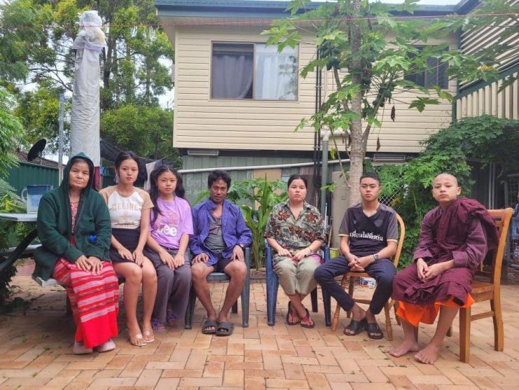 A newly arrived Burmese family resettled in Brisbane after receiving a travel loan from Sanctuary.